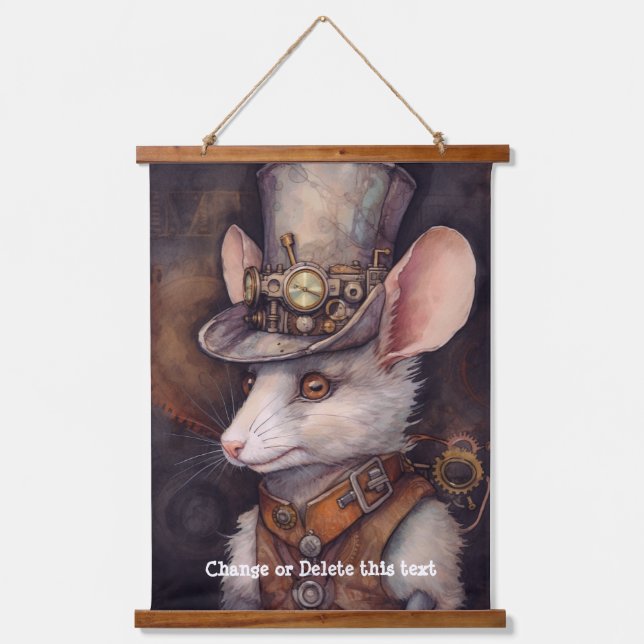 Steampunk Mouse Captain 27 Hanging Tapestry (Front)