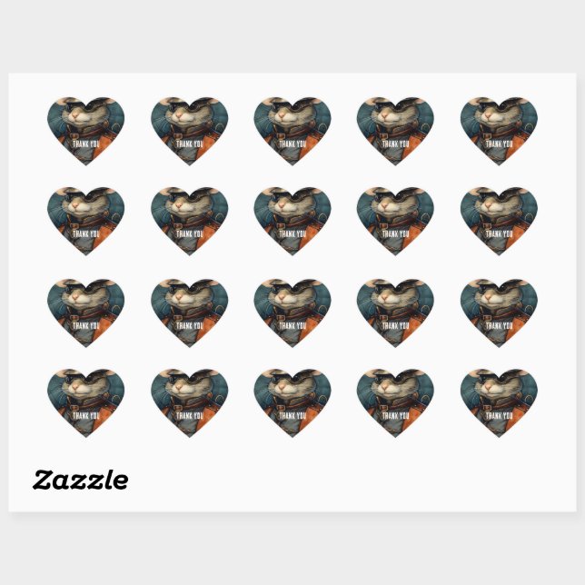 Steampunk Mouse Captain Flicker Heart Sticker (Sheet)