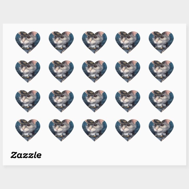Steampunk Mouse Captain Nibbleton Heart Sticker (Sheet)