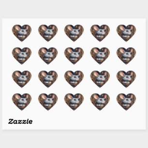 Steampunk Mouse Captain Snickerfur Heart Sticker
