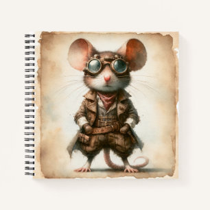 Steampunk Mouse Spiral Notebook