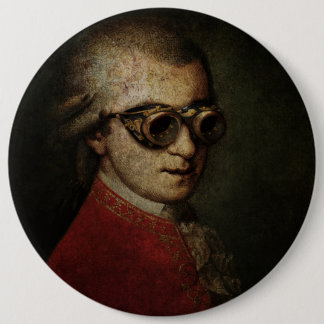 Steampunk Mozart 6 Inch Round Button