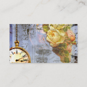 Steampunk n Roses Timepiece Business Cards
