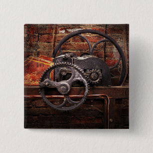 Steampunk - No 10 2 Inch Square Button
