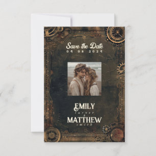 Steampunk Noir Affair Wedding Save The Date