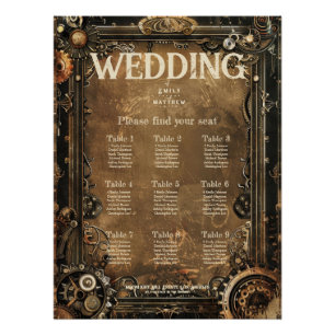 Steampunk Noir Affair Wedding Seating Chart
