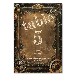 Steampunk Noir Affair Wedding Table Number