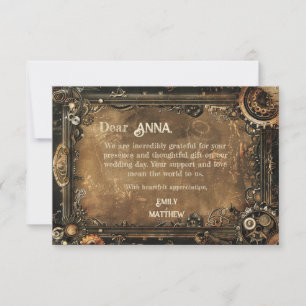 Steampunk Noir Affair Wedding Thank You Card
