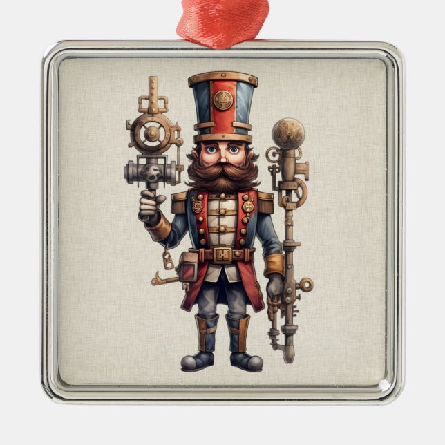 Steampunk Nutcracker Christmas Ornament (Front)