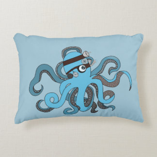 Steampunk octopus accent pillow
