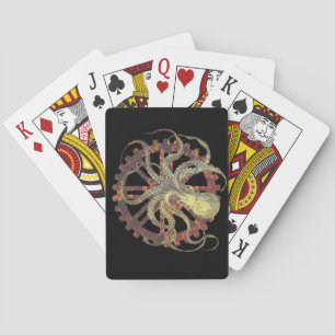 Steampunk Octopus & Gear Classic Playing Cards
