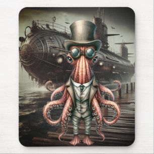 Steampunk Octopus Mouse Pad