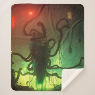 Steampunk Octopus Sherpa Blanket