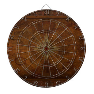 Steampunk Old World Map & Compass Rose Design Dartboard