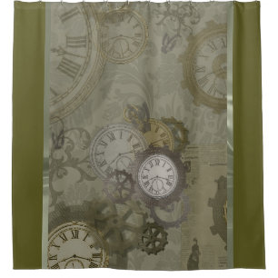 Steampunk olive green metallic