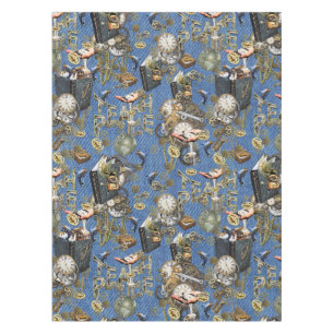 Steampunk on Blue Denim  Tablecloth