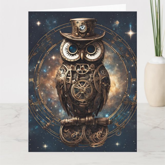 Steampunk Owl  Card (Front)