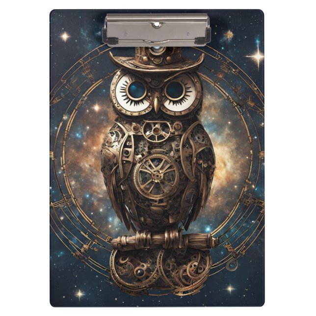 Steampunk Owl  Clipboard (Front)