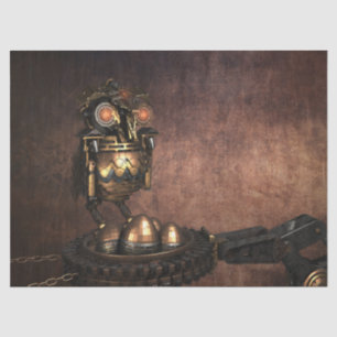 Steampunk Owl Decoupage Tissue Paper