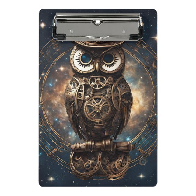 Steampunk Owl  Mini Clipboard (Front)