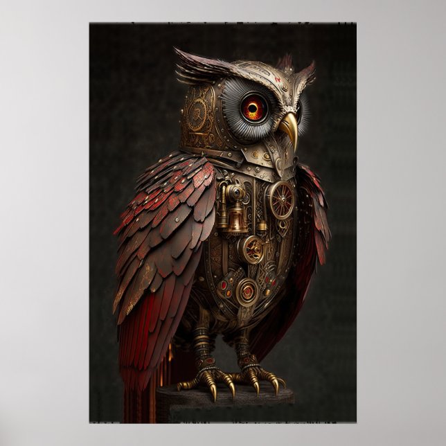 Steampunk Owl Poster (Front)