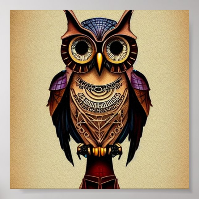 Steampunk owl poster (Front)