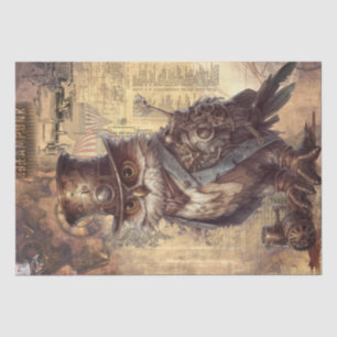 Steampunk Owl Tissue Paper
