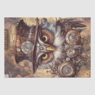 Steampunk Owl Tissue Paper