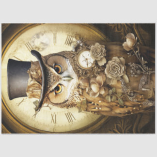 Steampunk Owl Tissue Paper