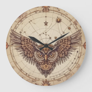 Steampunk Owl Wings Wall Clock | Vintage Mechanica