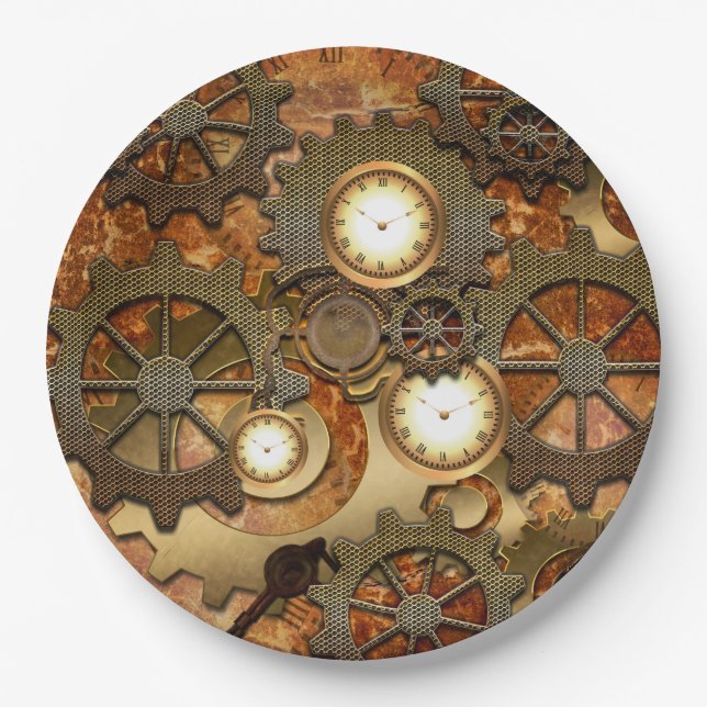 Steampunk Paper Plate (Front)