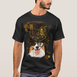 Steampunk Papillon Dog  Steampunk Lovers Gift Pull T-Shirt
