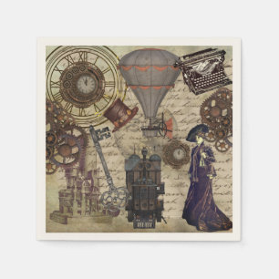 Steampunk Party Supplies Vintage Industrial Napkin