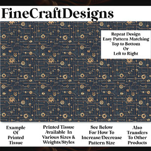 Steampunk Pattern Of Gears & Pipes BL7 Decoupage Tissue Paper