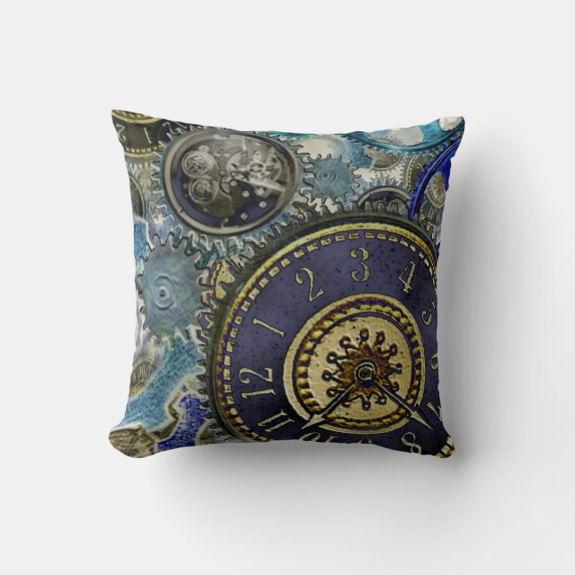 STEAMPUNK patterns Home decor Throw Pillow (Front)