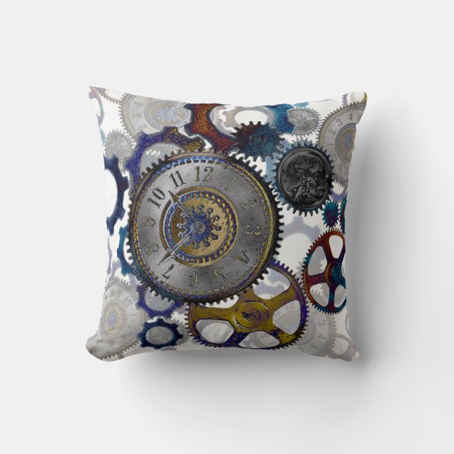 STEAMPUNK patterns Home decor Throw Pillow (Front)