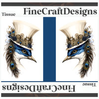 Steampunk Peacock In A Hat Decoupage LR 135