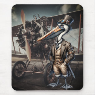 Steampunk Pelican  Mouse Pad
