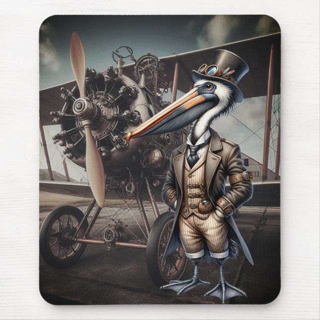 Steampunk Pelican  Mouse Pad (Front)