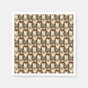 Steampunk Penguin 1 Pattern Napkin