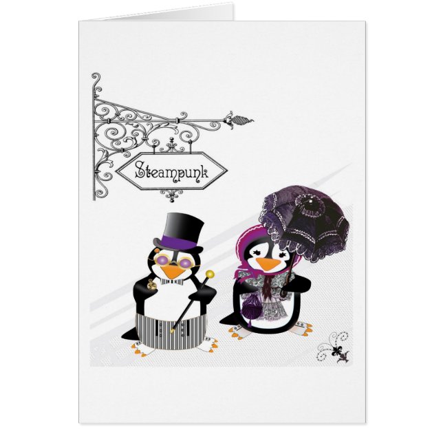Steampunk Penguins Card (Front)
