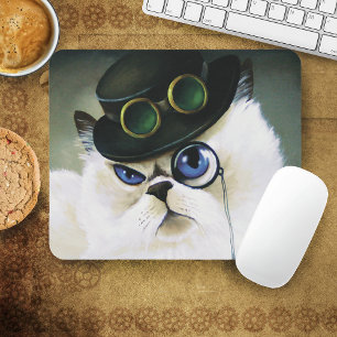 Steampunk Persian Cat Mouse Pad