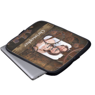 Steampunk photo background laptop sleeve