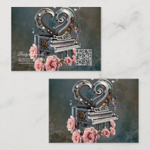 Steampunk piano with heart 
