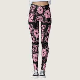 Steampunk Pink/Black Gears Chains Industrial Chic Leggings