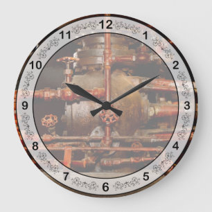 Steampunk - Pipe dreams Large Clock