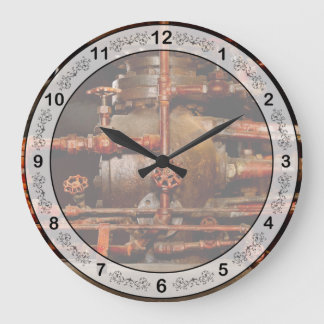 Steampunk - Pipe dreams Large Clock