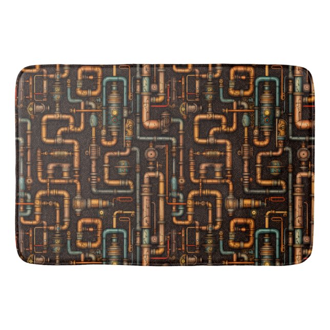 Steampunk pipes bath mat (Front)