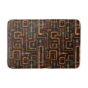Steampunk pipes bath mat