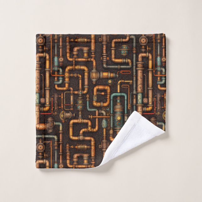 Steampunk pipes pattern wash cloth (Wash Cloth)